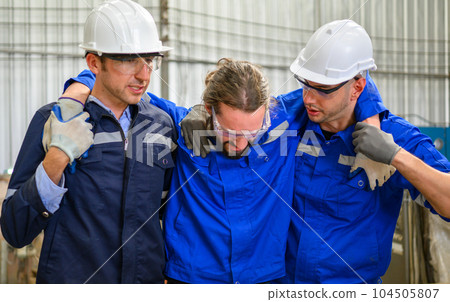 Engineer worker with accident at factory during working 104505807
