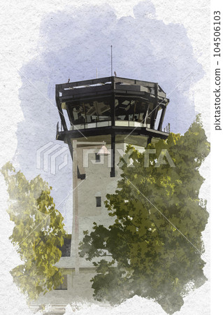 水彩風格岡山桃太郎機場 岡山縣岡山市 104506103