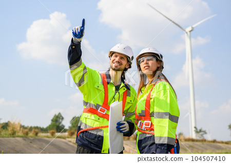 Engineer working with confident. Worker outdoor working. Mega project construction. Engineer working with confident. Worker outdoor working. Mega project construction. 104507410
