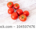 Multiple tomatoes seen from a bird's eye view 104507476