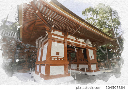 Watercolor-style Kibitsu Shrine Kitazuimimon Gate, Okayama City, Okayama Prefecture Watercolor-style Kibitsu Shrine Kitazuimimon Gate, Okayama City, Okayama Prefecture 104507864