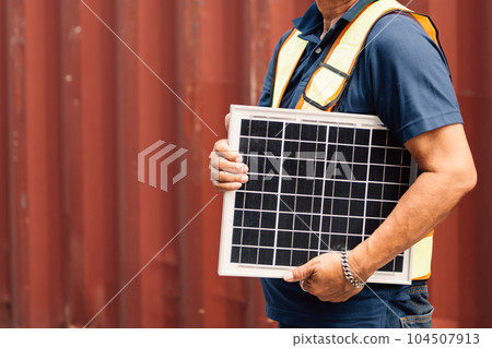 Warehouse engineer worker working at industrial container yard Warehouse engineer worker working at industrial container yard 104507913