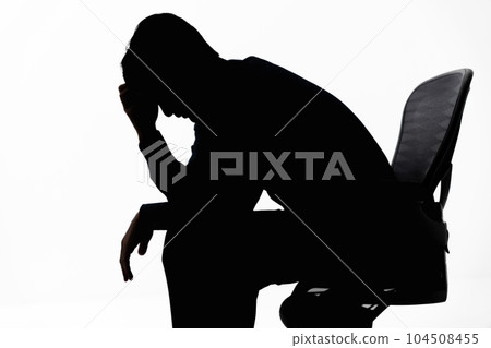 thinking man silhouette thinking man silhouette 104508455