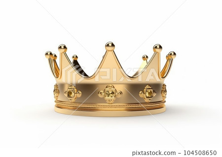 3d rendering golden crown isolated on white background. Generative AI AIG32 3d rendering golden crown isolated on white background. Generative AI AIG32 104508650