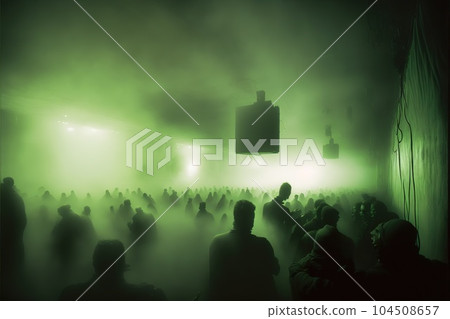 Dreamy silhouette crowd dancing in nightclub Dreamy silhouette crowd dancing in nightclub 104508657