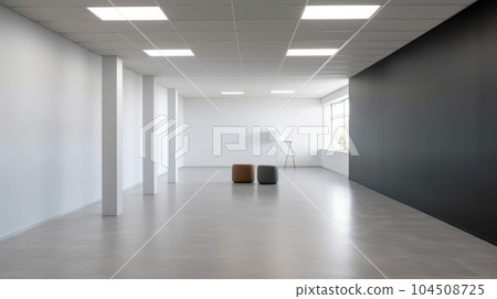 The interior of minimalist empty room in a business building. Generative AI AIG30. 104508725