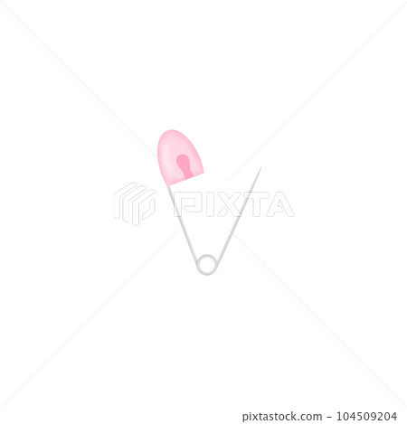 Baby pin for diapers icon, pink baby pin Baby pin for diapers icon, pink baby pin 104509204