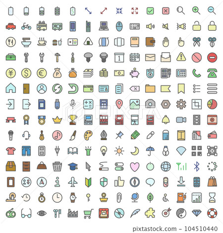 color mini business icon set 104510440