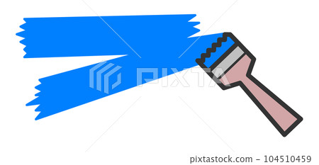 Illustration of painting with a brush and paint Illustration of painting with a brush and paint 104510459