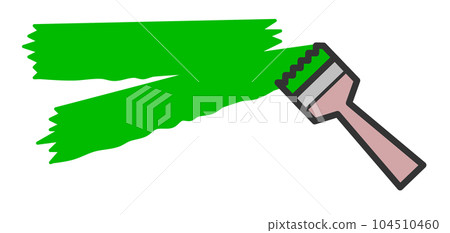 Illustration of painting with a brush and paint Illustration of painting with a brush and paint 104510460
