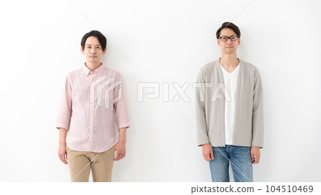 Casual male duo portrait 104510469