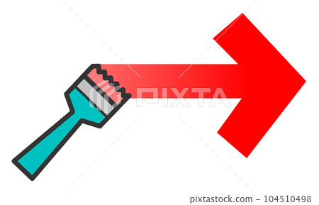 Illustration of painting with a brush and paint 104510498