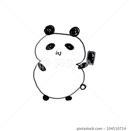 Loose panda illustration, smartphone, smartphone, mobile phone Loose panda illustration, smartphone, smartphone, mobile phone 104510714
