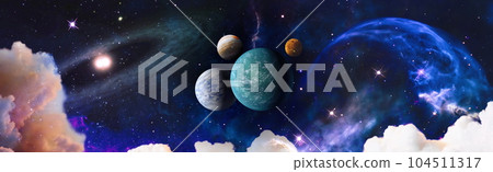 star particle motion on black background, starlight nebula in galaxy at universe Space background. This image furnished by NASA 104511317