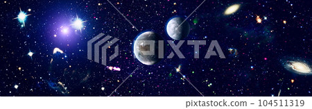 High quality space background. explosion supernova. Bright Star Nebula. Distant galaxy. Abstract image. Elements of this image furnished by NASA. 104511319