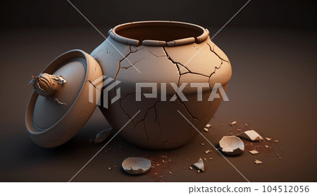 cracked pot with lid 104512056