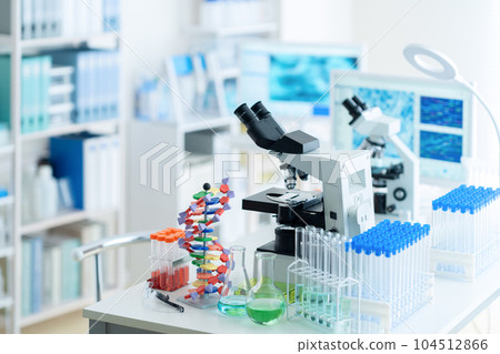 Experimental instruments and microscopes for research and development in the laboratory 104512866