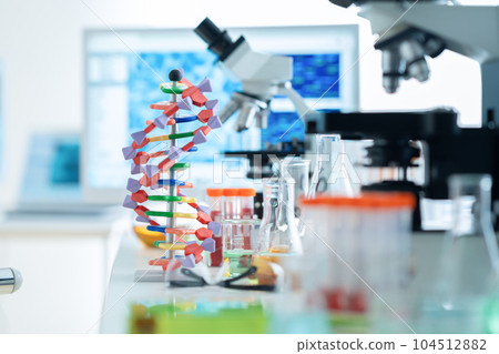 Experimental instruments and microscopes for research and development in the laboratory 104512882