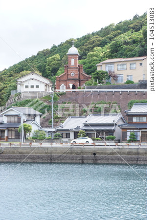 Oso Church seen from the opposite shore of the Kamigoto district of Kamigoto 104513083