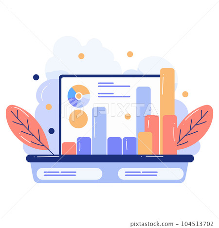 Smartphone and business in UX UI flat style 104513702