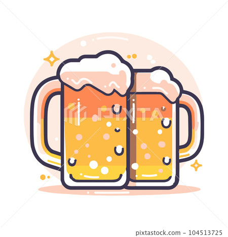 Hand Drawn beer glass in flat style Hand Drawn beer glass in flat style 104513725