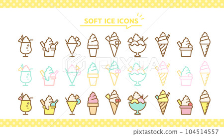 Dessert icon set using soft cream 104514557