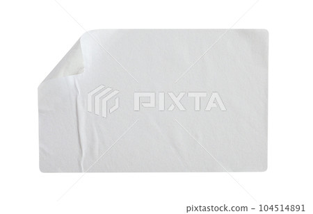 Paper sticker label isolated on white background Paper sticker label isolated on white background 104514891