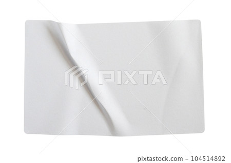 Paper sticker label isolated on white background Paper sticker label isolated on white background 104514892