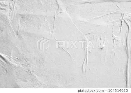 Blank white crumpled and creased paper poster texture background Blank white crumpled and creased paper poster texture background 104514920