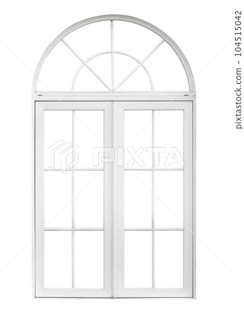 Real vintage house window frame isolated on white background Real vintage house window frame isolated on white background 104515042