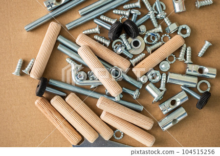 Assembly furniture tool kit with screw dowel wrench and bolt 104515256