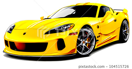 cartoon yellow sports car cartoon yellow sports car 104515726