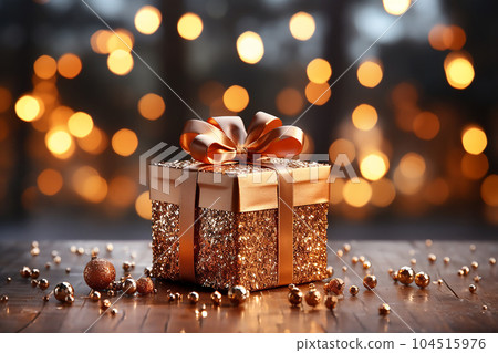 Shiny gift box with red bow on the background... - Stock Illustration ...