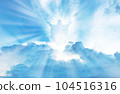 Jesus Christ In The Clouds Of Heaven blue sky background 104516316