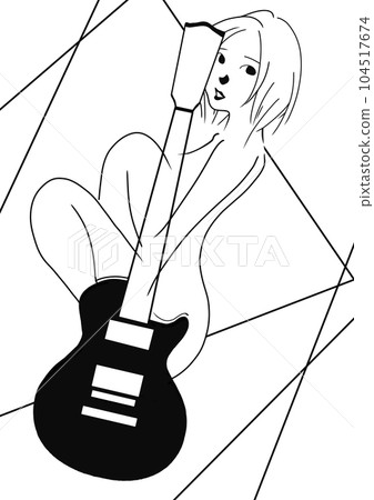 Guitar and girl illustrations (1) Guitar and girl illustrations (1) 104517674