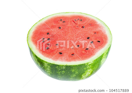 Half of watermelon isolated on white background. File contains clipping path. 104517889