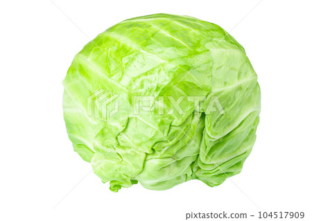 Ripe young green cabbage isolated on white background close up. File contains clipping path. Ripe young green cabbage isolated on white background close up. File contains clipping path. 104517909