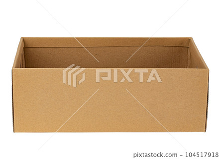 Cardboard box without lid. Isolated on a white background. Cardboard box without lid. Isolated on a white background. 104517918