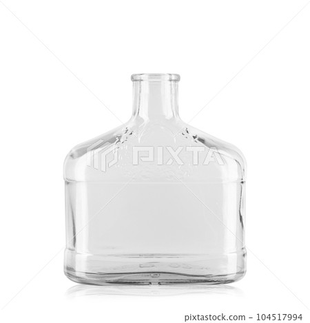 Empty cognac bottle isolated on white background. Empty cognac bottle isolated on white background. 104517994
