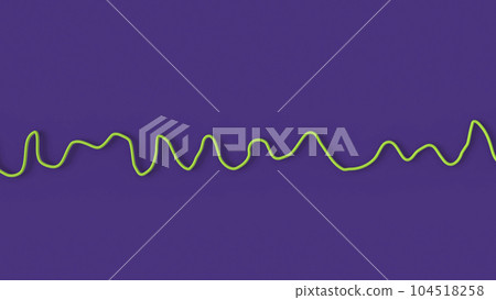 Electrocardiogram ECG displaying ventricular fibrillation rhythm, 3D illustration Electrocardiogram ECG displaying ventricular fibrillation rhythm, 3D illustration 104518258