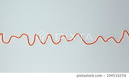 Electrocardiogram ECG displaying ventricular fibrillation rhythm, 3D illustration Electrocardiogram ECG displaying ventricular fibrillation rhythm, 3D illustration 104518259