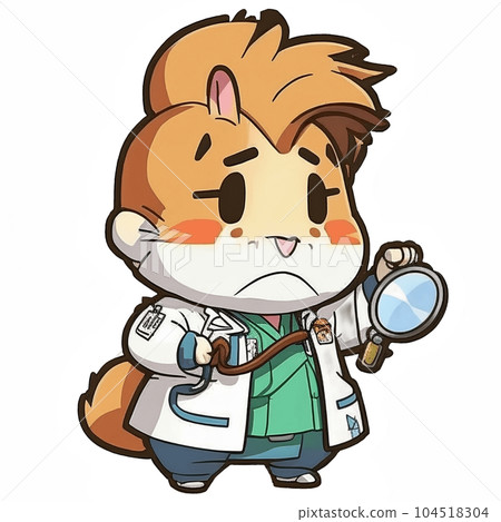 cartoon doctor hamster 104518304