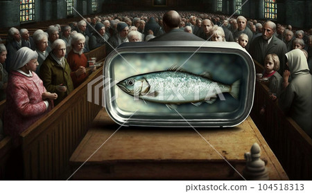 The sardine's head also comes from faith: It's important to believe in everything. If you actually place sardines as an object of faith, it looks quite eerie. 104518313