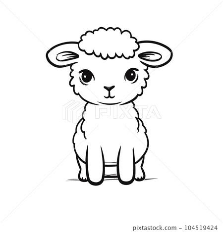 Lamb hand-drawn illustration. Lamb. Vector doodle style cartoon illustration 104519424
