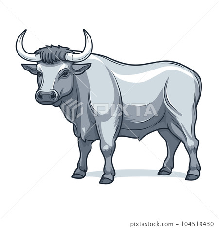 Bull hand-drawn illustration. Bull. Vector doodle style cartoon illustration Bull hand-drawn illustration. Bull. Vector doodle style cartoon illustration 104519430