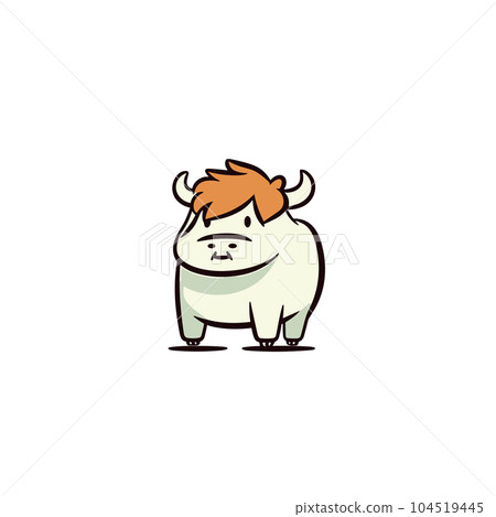 Bull hand-drawn illustration. Bull. Vector doodle style cartoon illustration 104519445