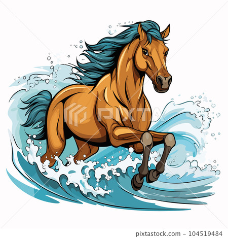 Mare hand-drawn illustration. Mare. Vector doodle style cartoon illustration 104519484