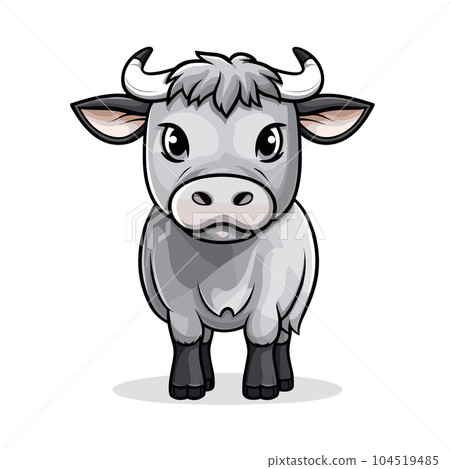 Bullock hand-drawn illustration. Bullock. Vector doodle style cartoon illustration 104519485
