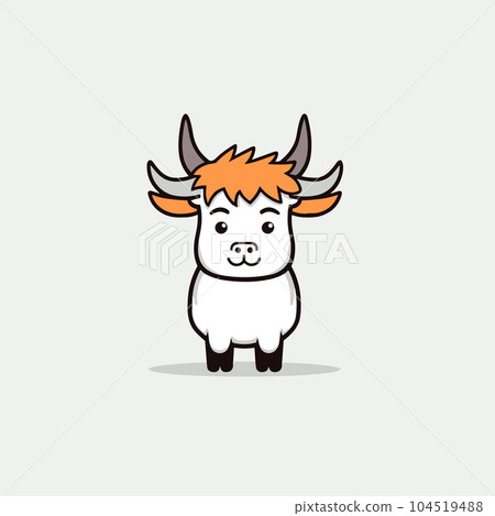 Ox hand-drawn illustration. Ox. Vector doodle style cartoon illustration Ox hand-drawn illustration. Ox. Vector doodle style cartoon illustration 104519488
