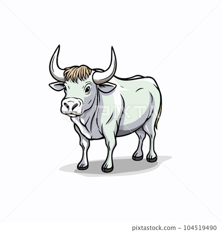 Ox hand-drawn illustration. Ox. Vector doodle style cartoon illustration Ox hand-drawn illustration. Ox. Vector doodle style cartoon illustration 104519490